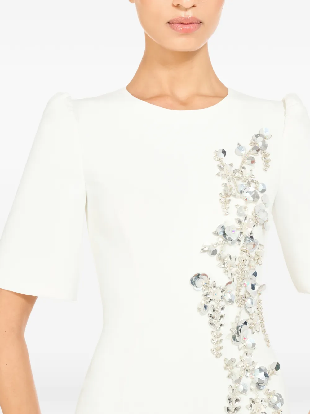Jenny Packham Roma Midi Dress In White