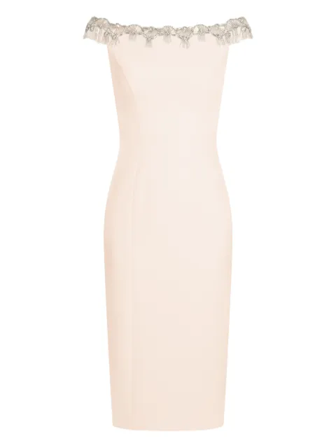 Jenny Packham Valorie beaded off-shoulder midi dress