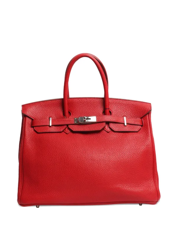 Hermès Pre-owned 2012 Birkin 35 Leather Tote Bag in Red