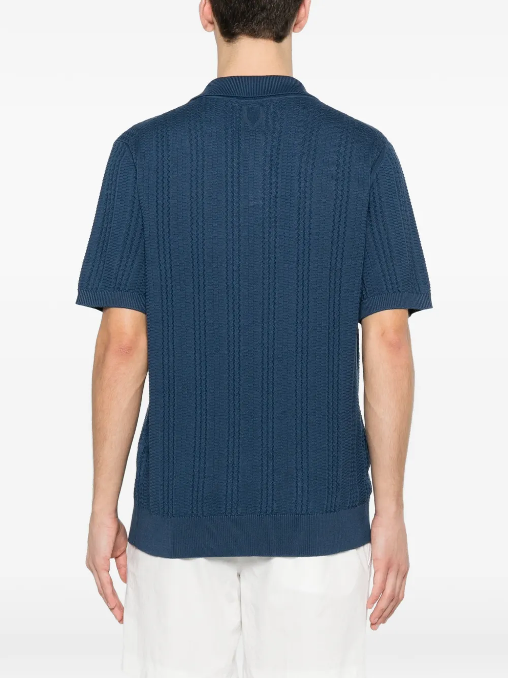 Canali Getextureerd T-shirt Blauw