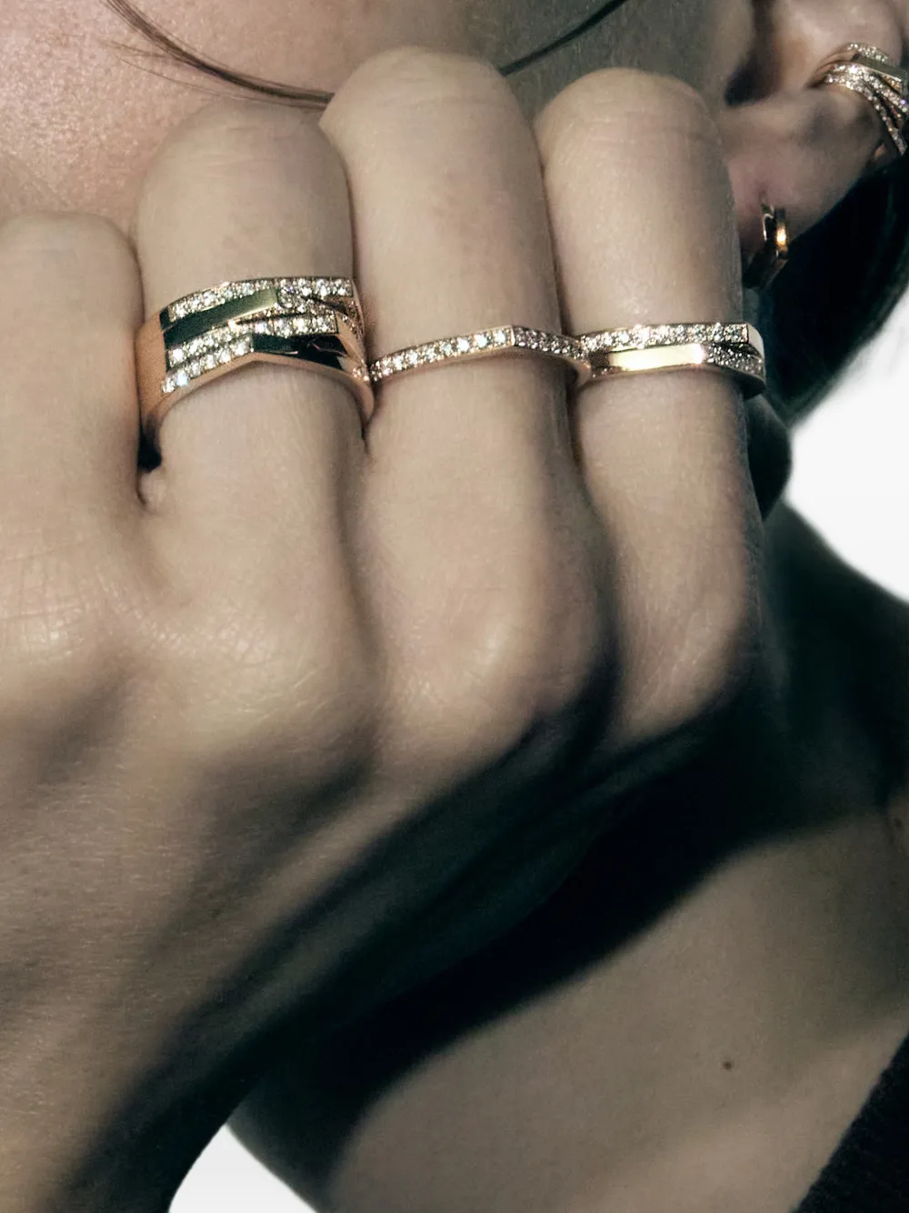 Repossi Antifer 2 Row diamond ring - Rosa