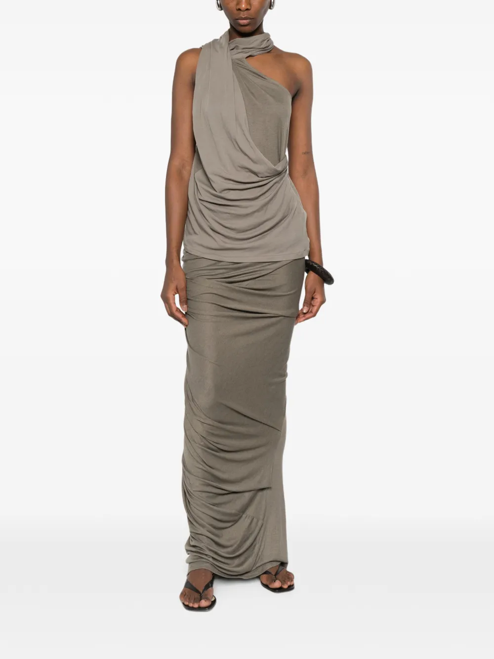 Sleeveless Draped-Design Top