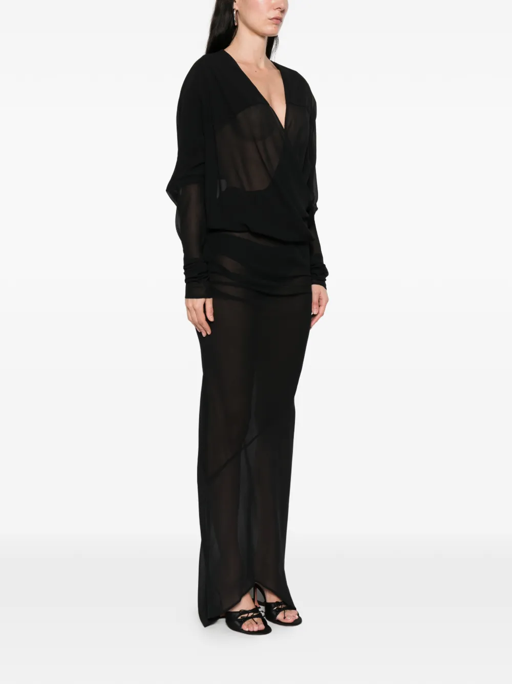  Entire Studios V-neck Maxi Dress - Black 