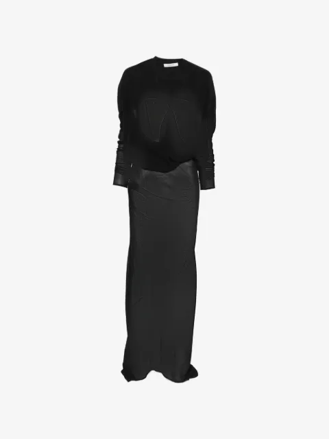 ENTIRE STUDIOS vestido largo con panel transparente y cuello en V
