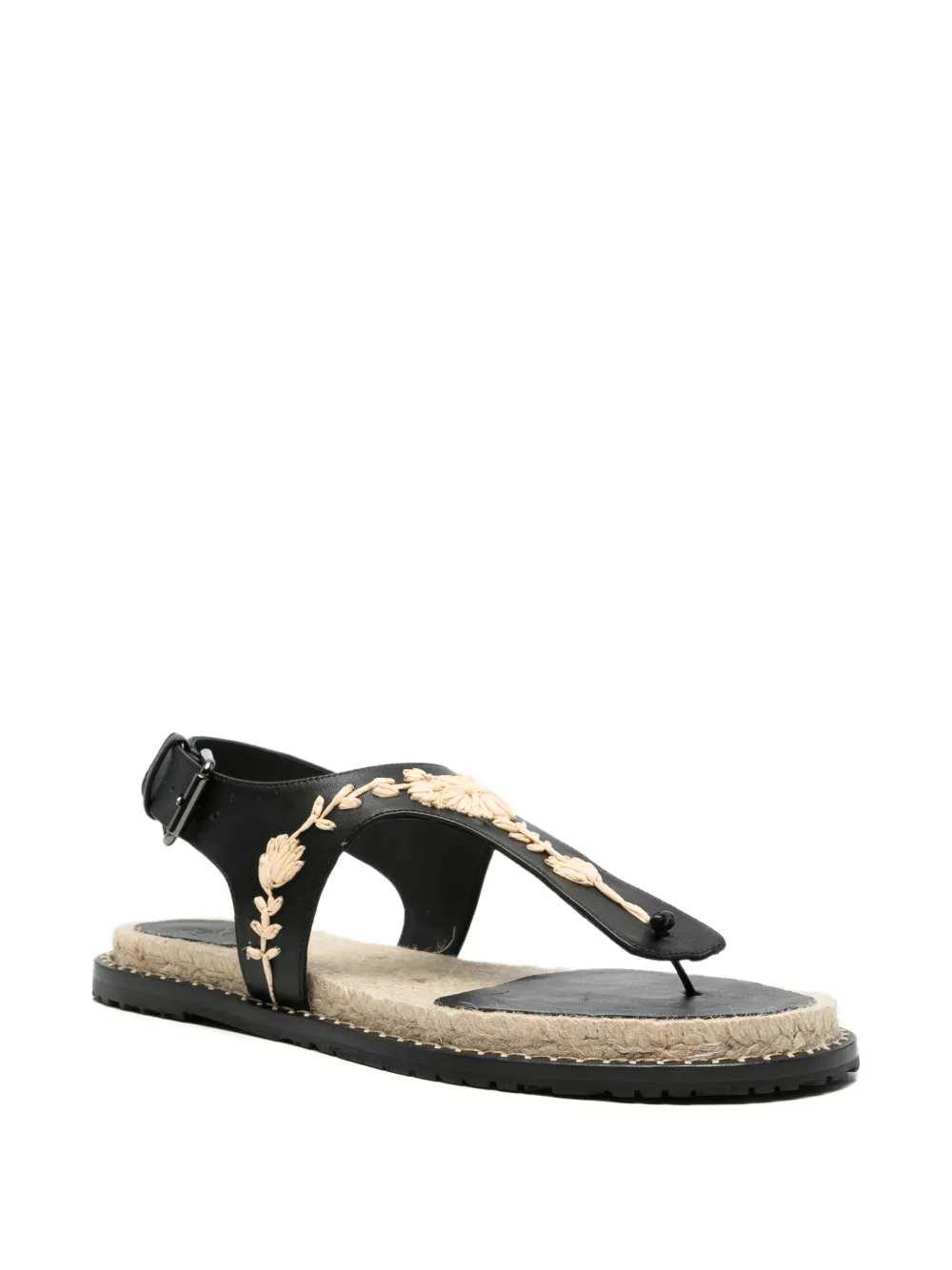 Castañer Pedra raffia espadrilles Zwart