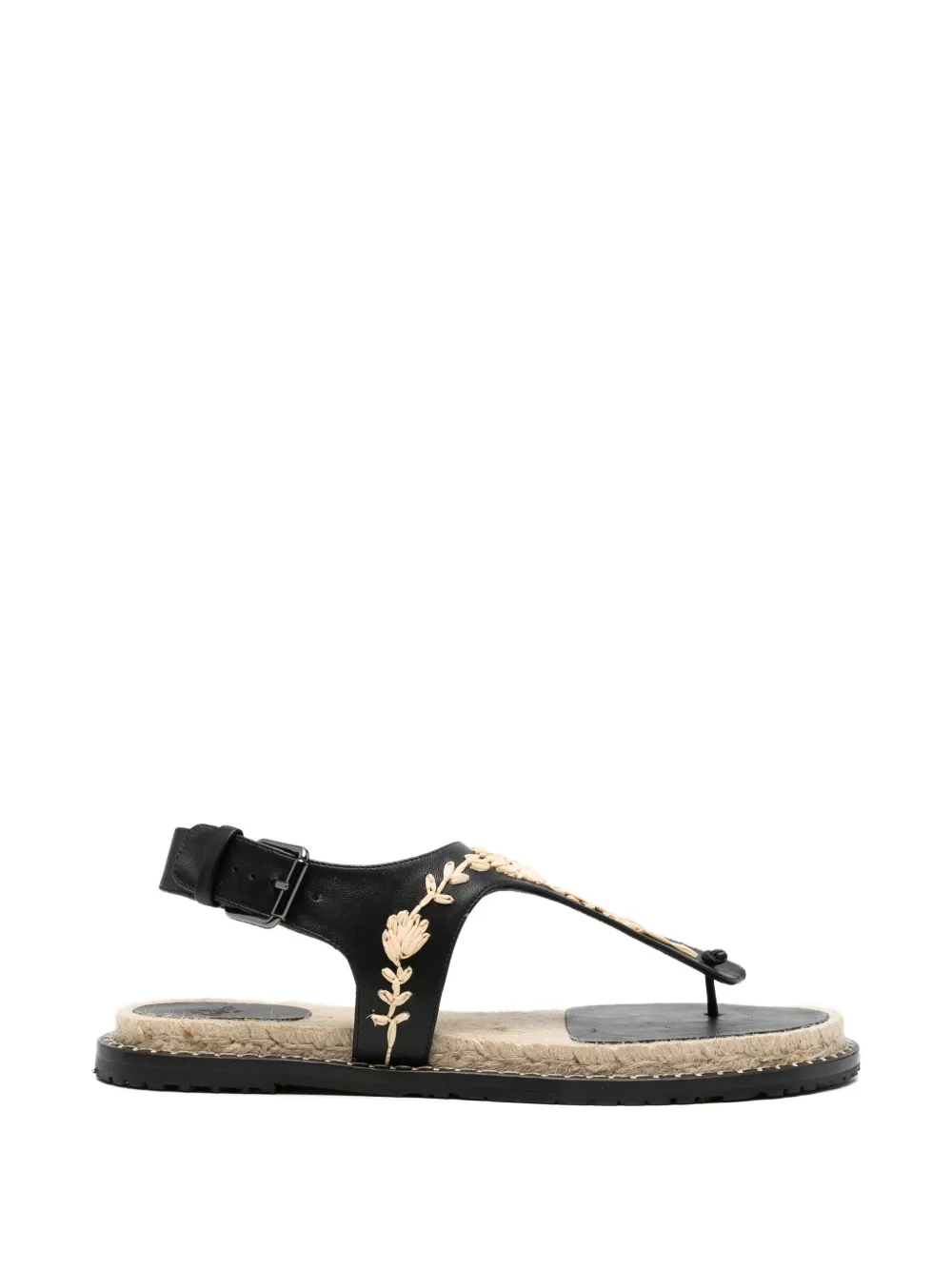 Castañer Pedra raffia espadrilles - Nero