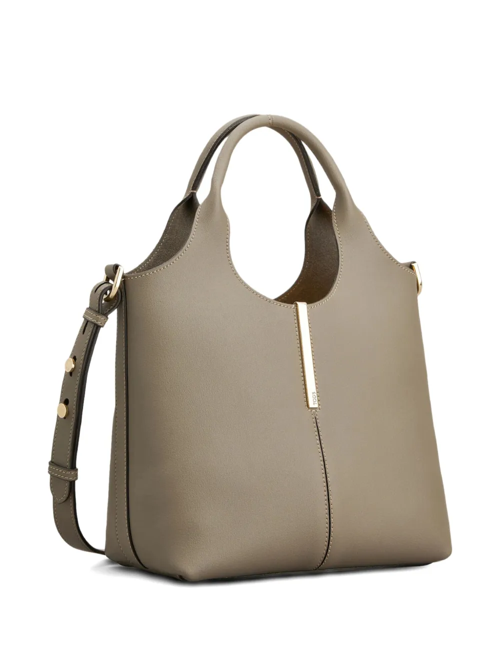 Tod's bar-detail leather tote bag - Beige