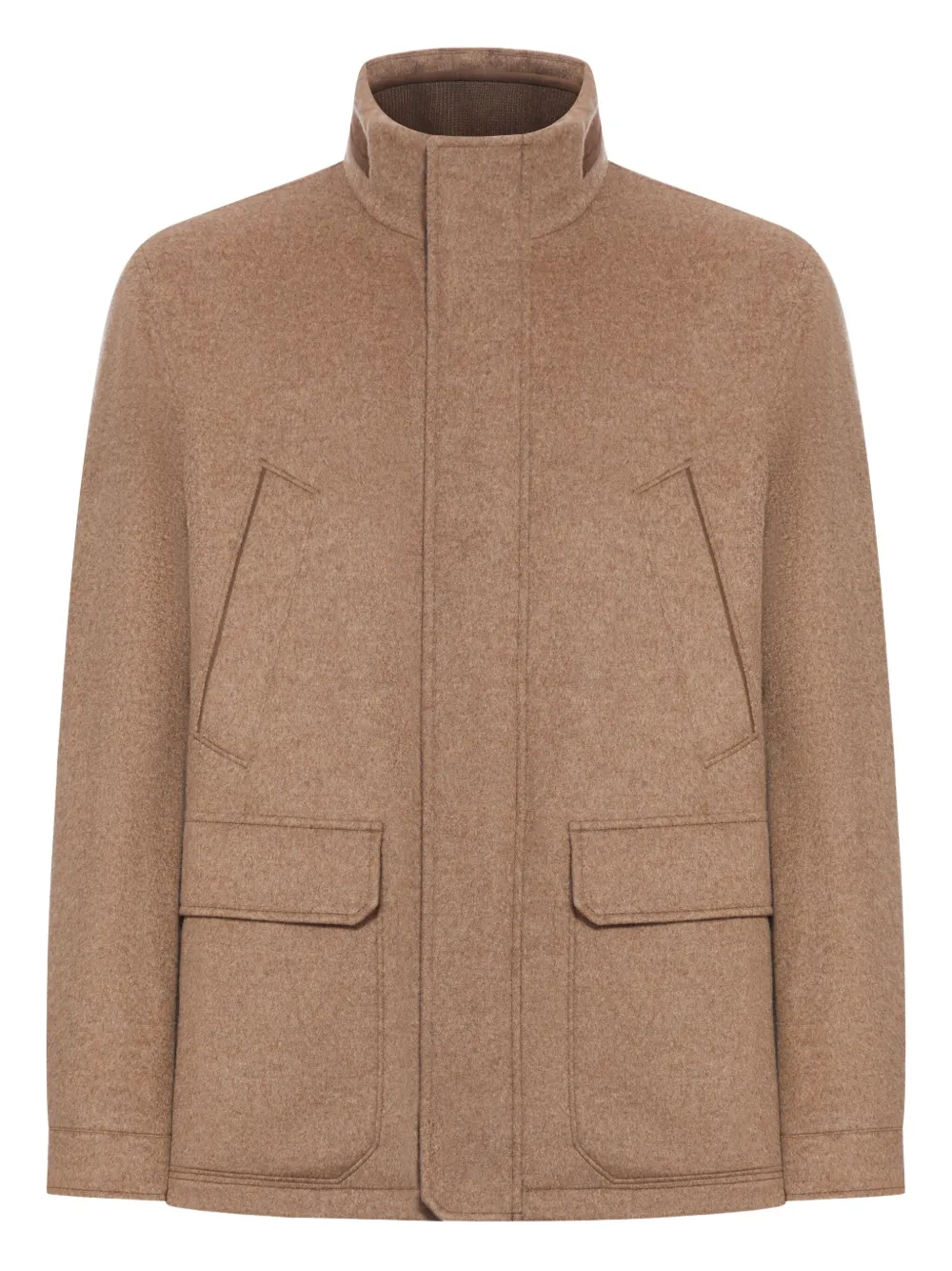 Zegna high-neck coat | Neutrals | Image 1