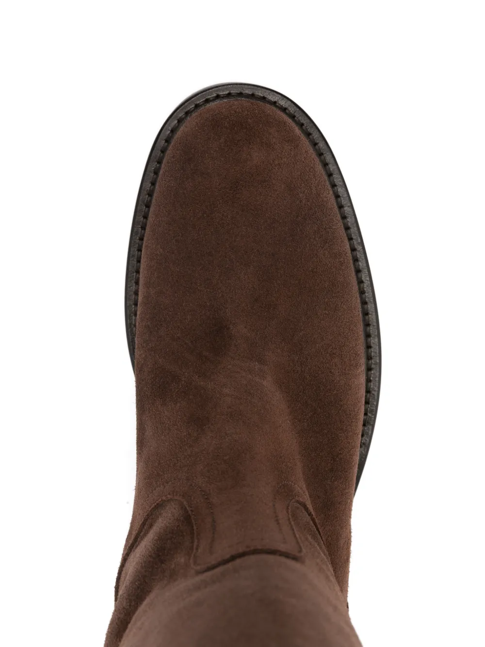 Anna F. leather topstitching boots Bruin