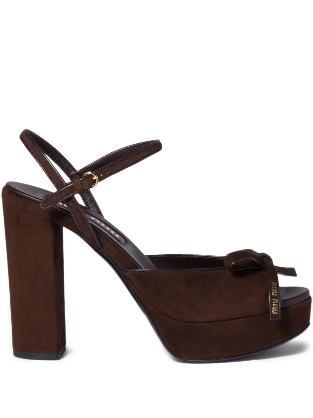 Miu Miu bow-detail block-heel sandals | Brown | Image 1