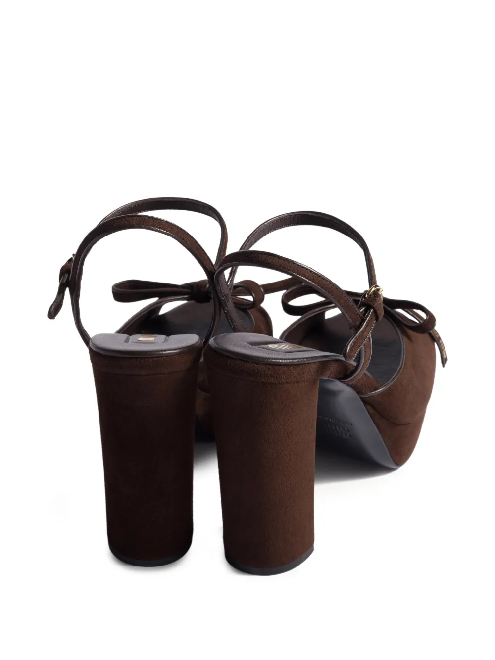 Miu Sandalen met blokhak Bruin