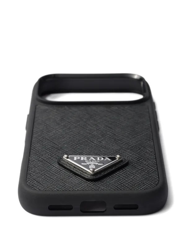 PRADA iPhone用ケース ブラック レザー 値下げ】PRADA ブラックレザー iPhone用ケース ブラック サフィアーノ