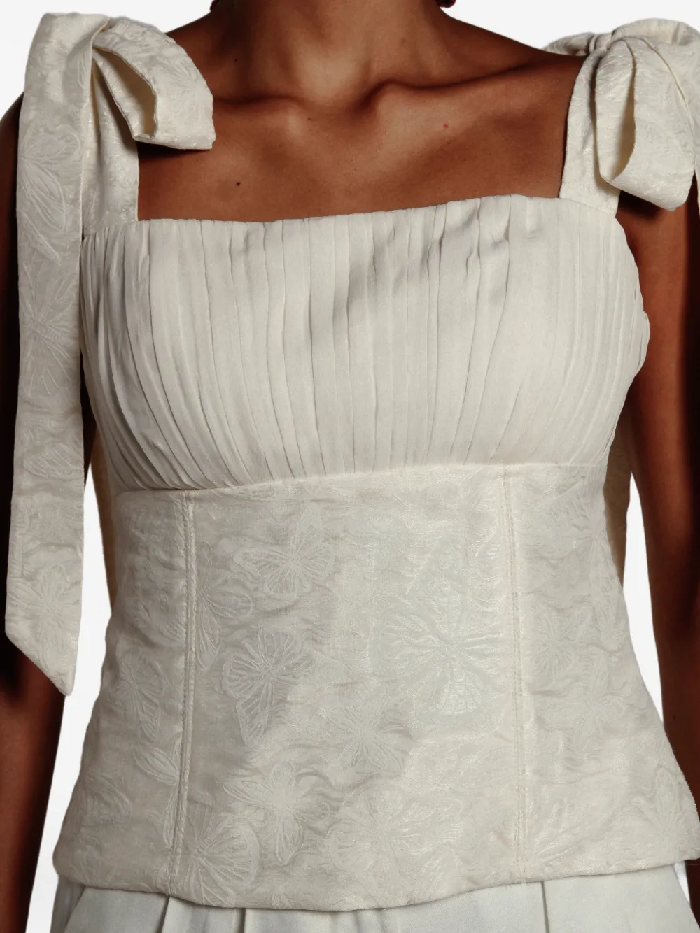 Isolda Âncora tie-strap top - Wit