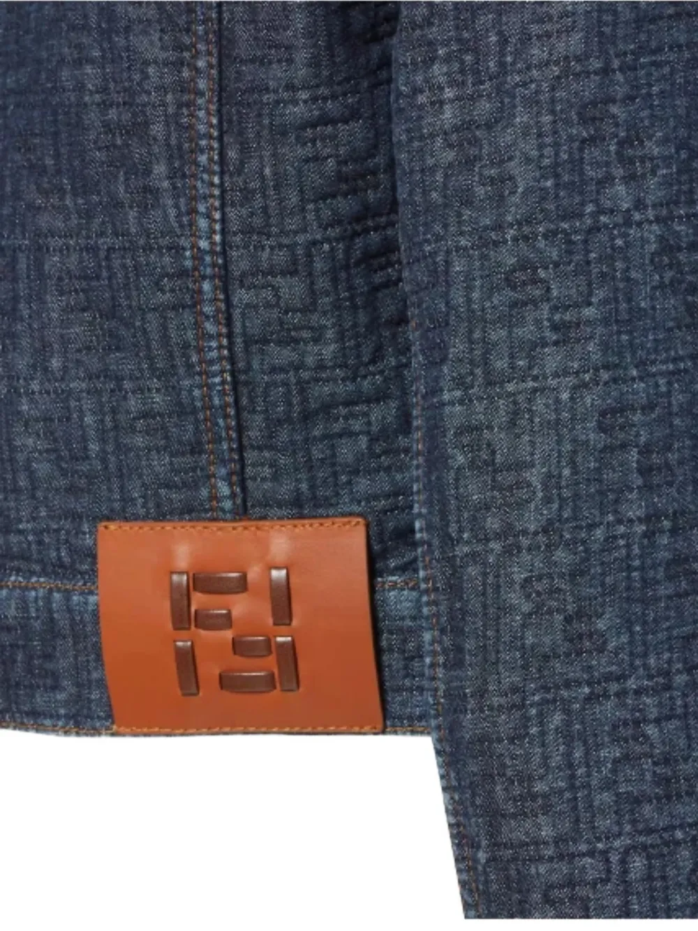 FENDI Cropped jack met logopatroon Blauw