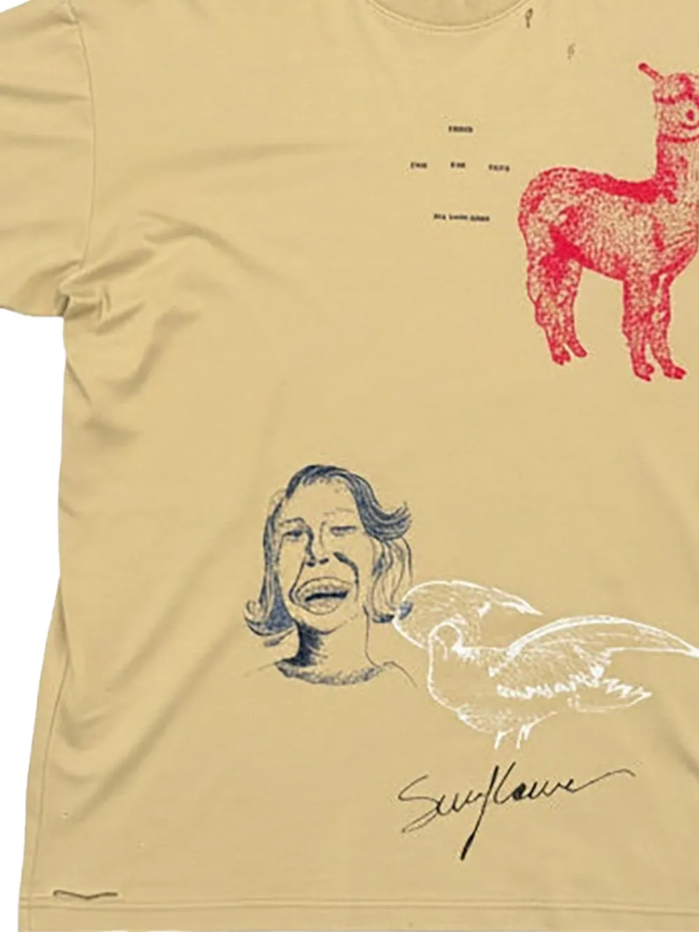 Song For The Mute sketchbook graphic tee T-shirt - Beige