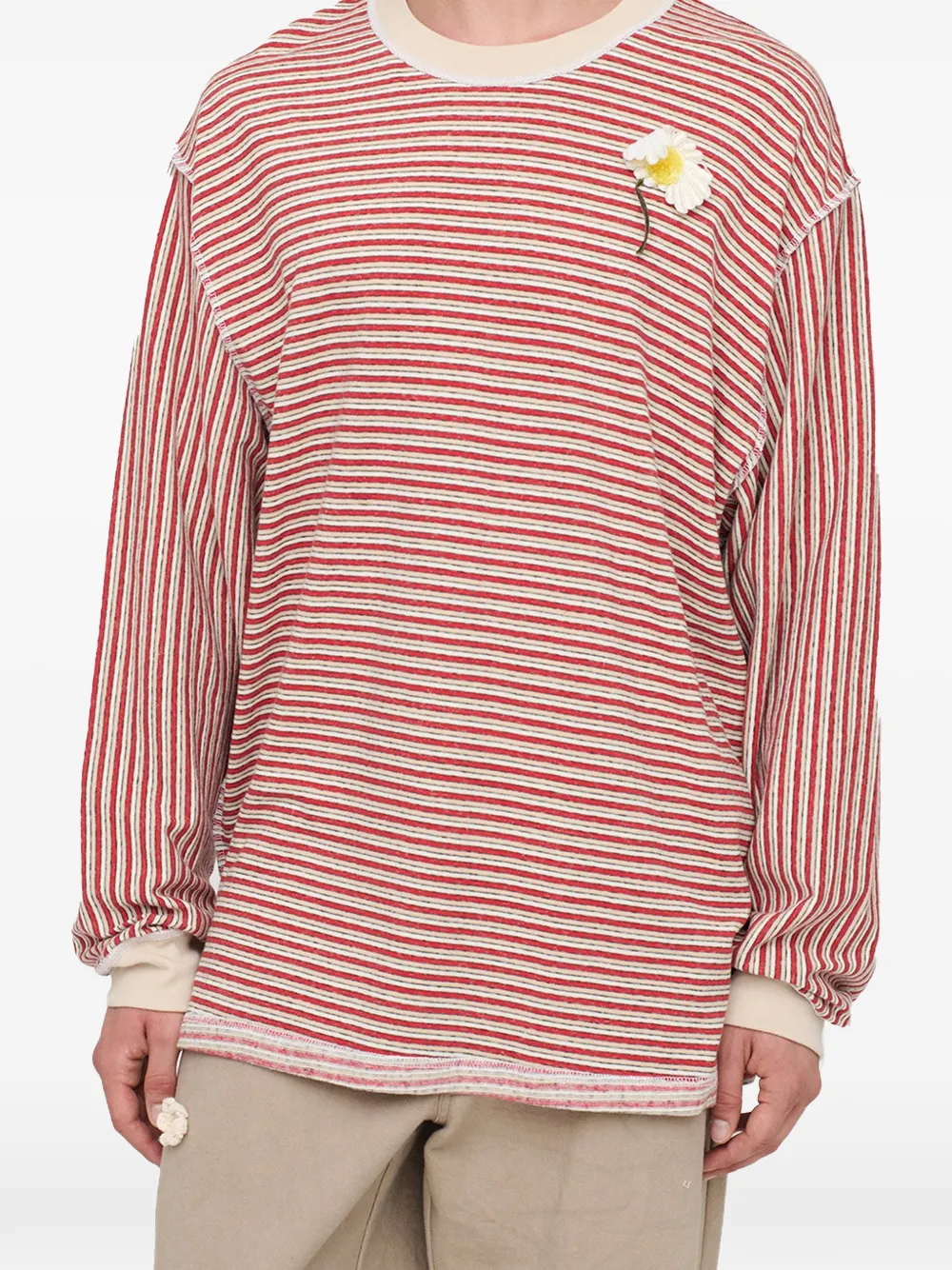 Song For The Mute flower crew neck sweatshirt - Rood