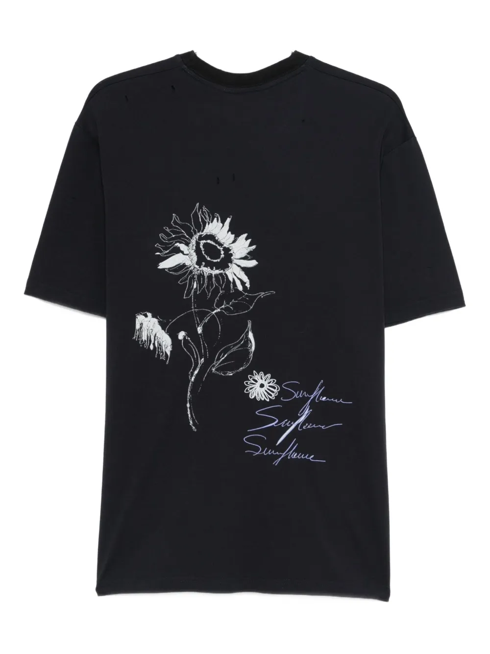 Song For The Mute sunflower oversized tee T-Shirt - Blauw