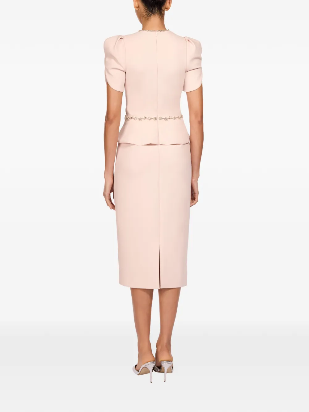 Jenny Packham Jules Embellished Midi Dress In Neutral