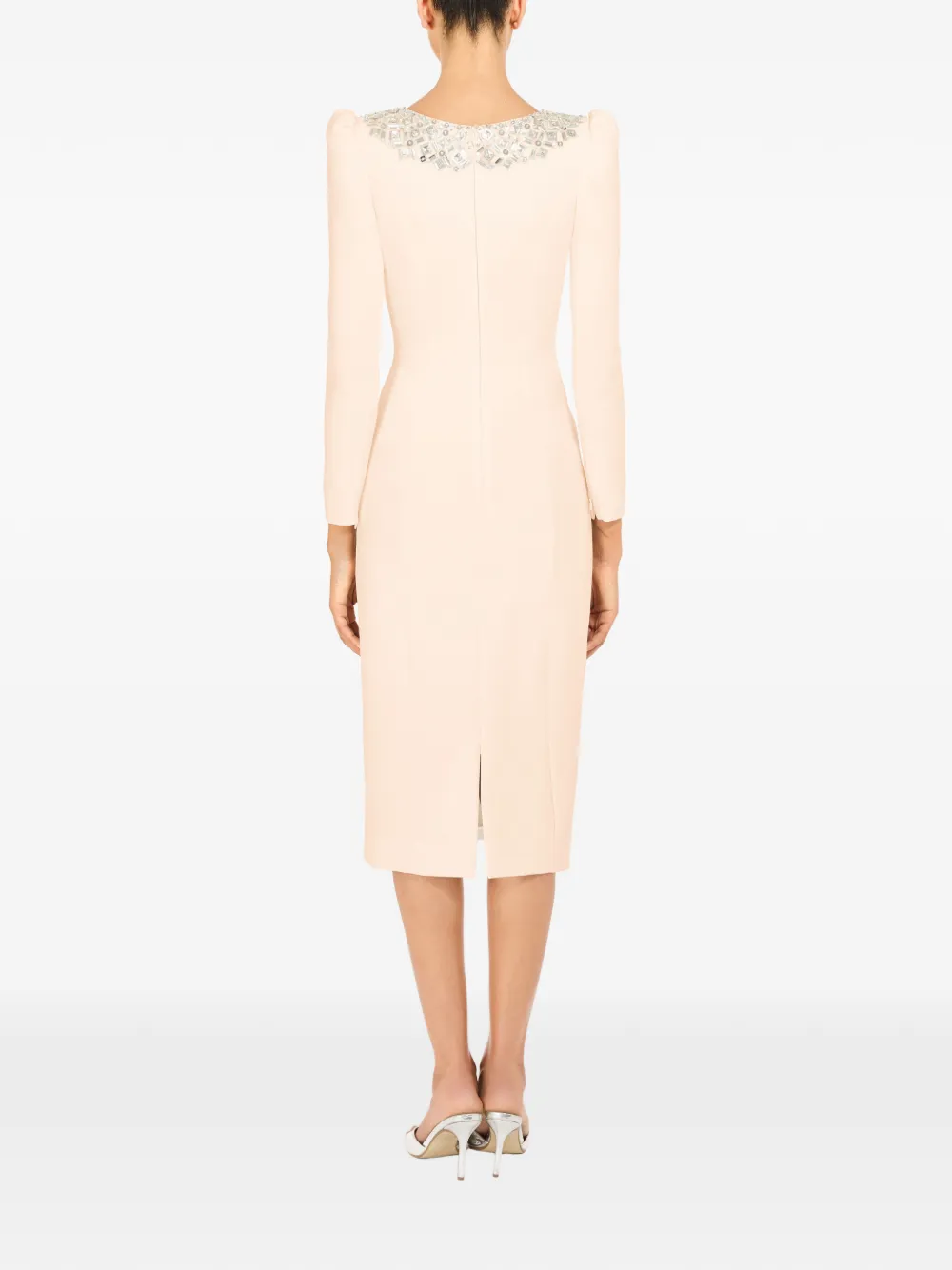 Jenny Packham Jacquetta Beaded Midi Dress In Neutral