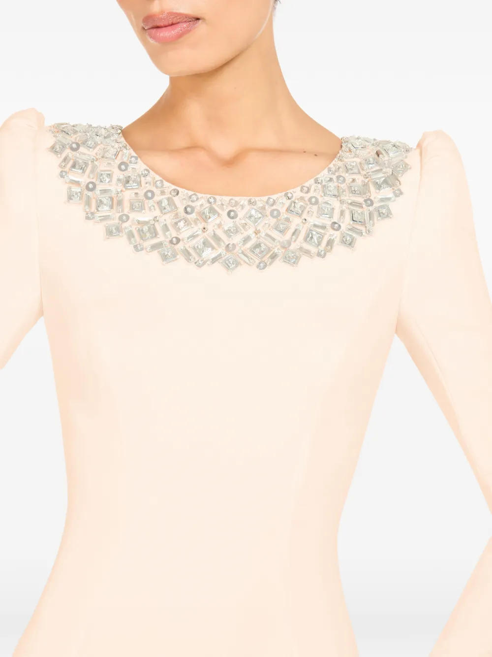 Jenny Packham Jacquetta Beaded Midi Dress In Neutral