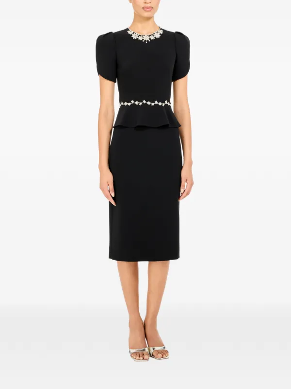 little black dress with beige shoes Janelle Beaded Maxi Dress main image 0