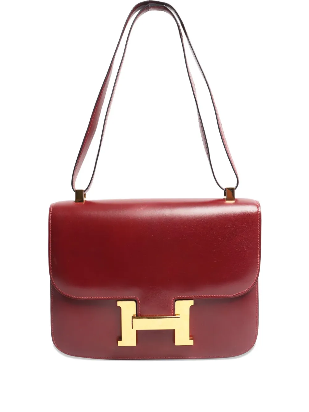 Hermès Pre-Owned 1980 leather shoulder bag - レッド