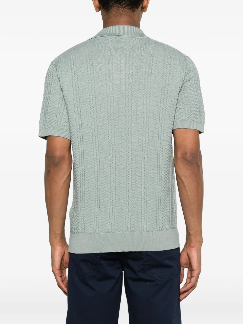 Canali T-shirt met polokraag Blauw