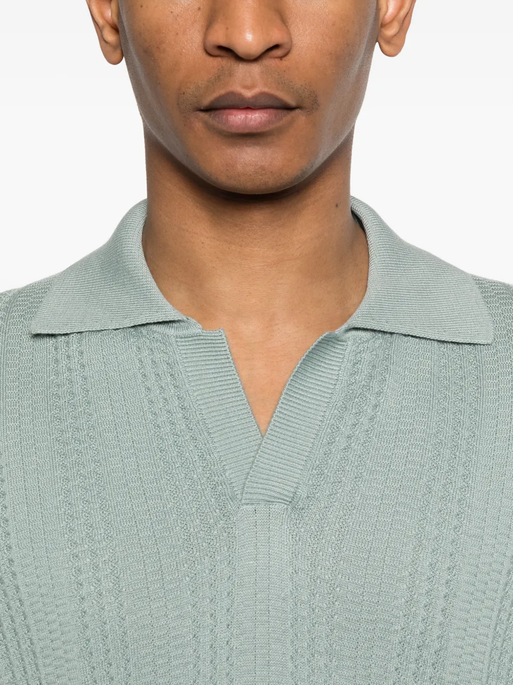 Canali T-shirt met polokraag Blauw