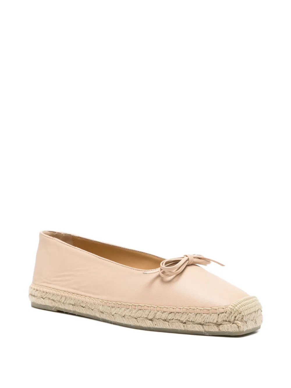Castañer Pax leren espadrilles met strik Beige