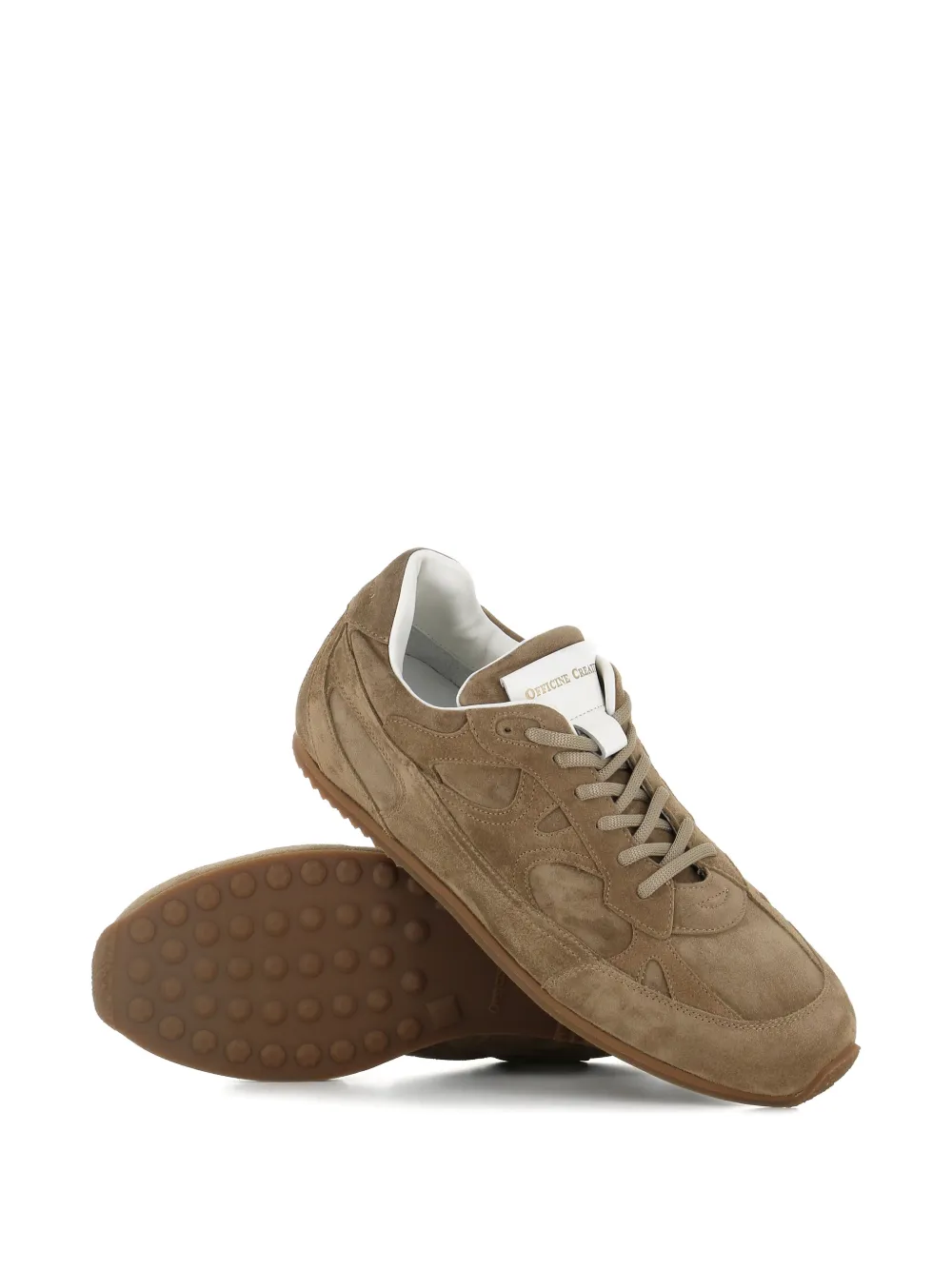 Officine Creative low-top panelled sneakers Bruin