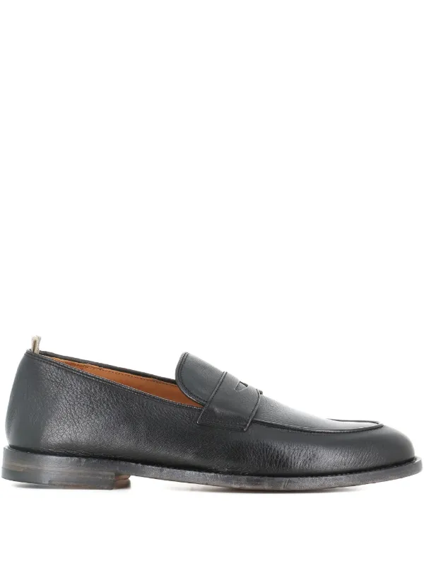 Officine Creative Black Pebbled Leather Penny Loafers Officine Creative Penny Leather Loafers | Black | FARFETCH main image 3