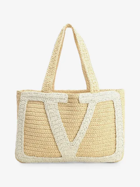Valentino Garavani Viva Superstar large raffia shopping bag