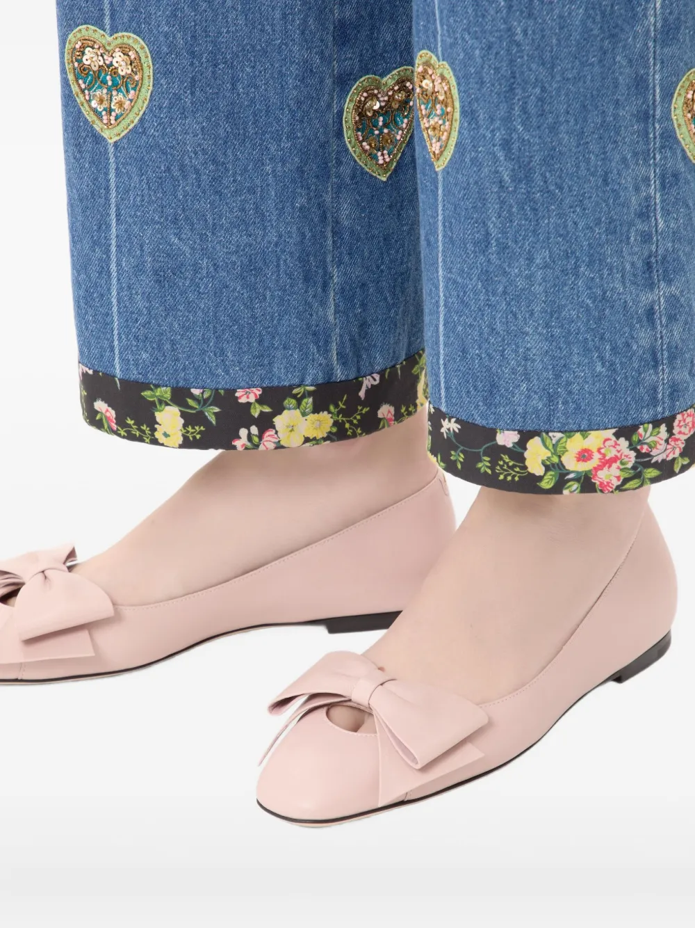 Valentino Garavani Bowow leren ballerina's Roze