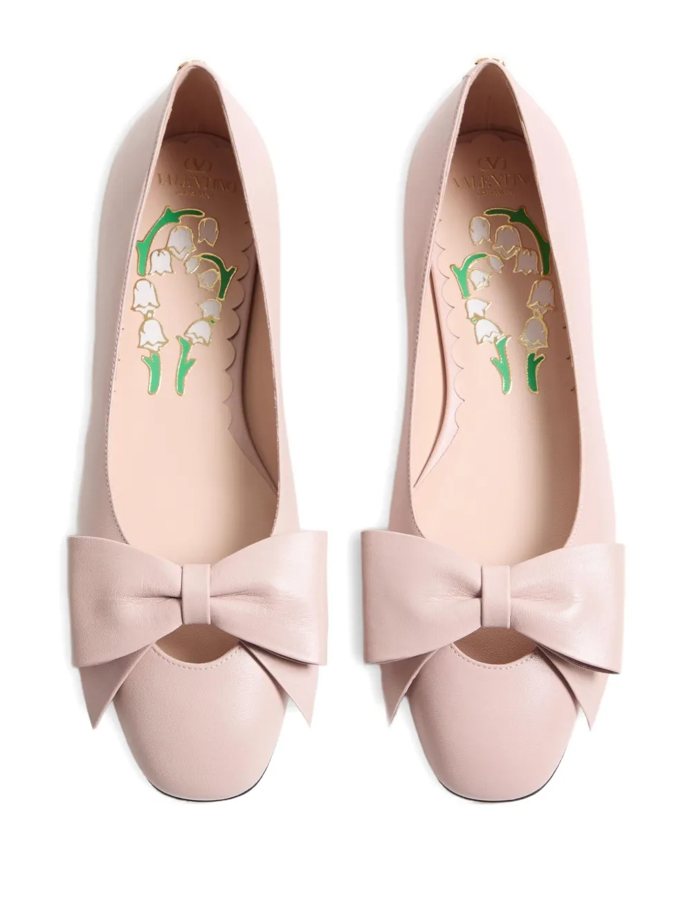 Valentino Garavani Bowow leren ballerina's Roze