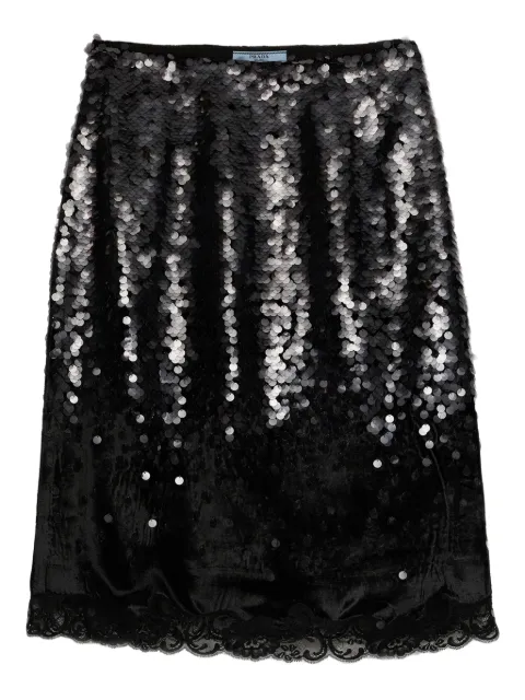 Prada sequin-embellished straight skirt