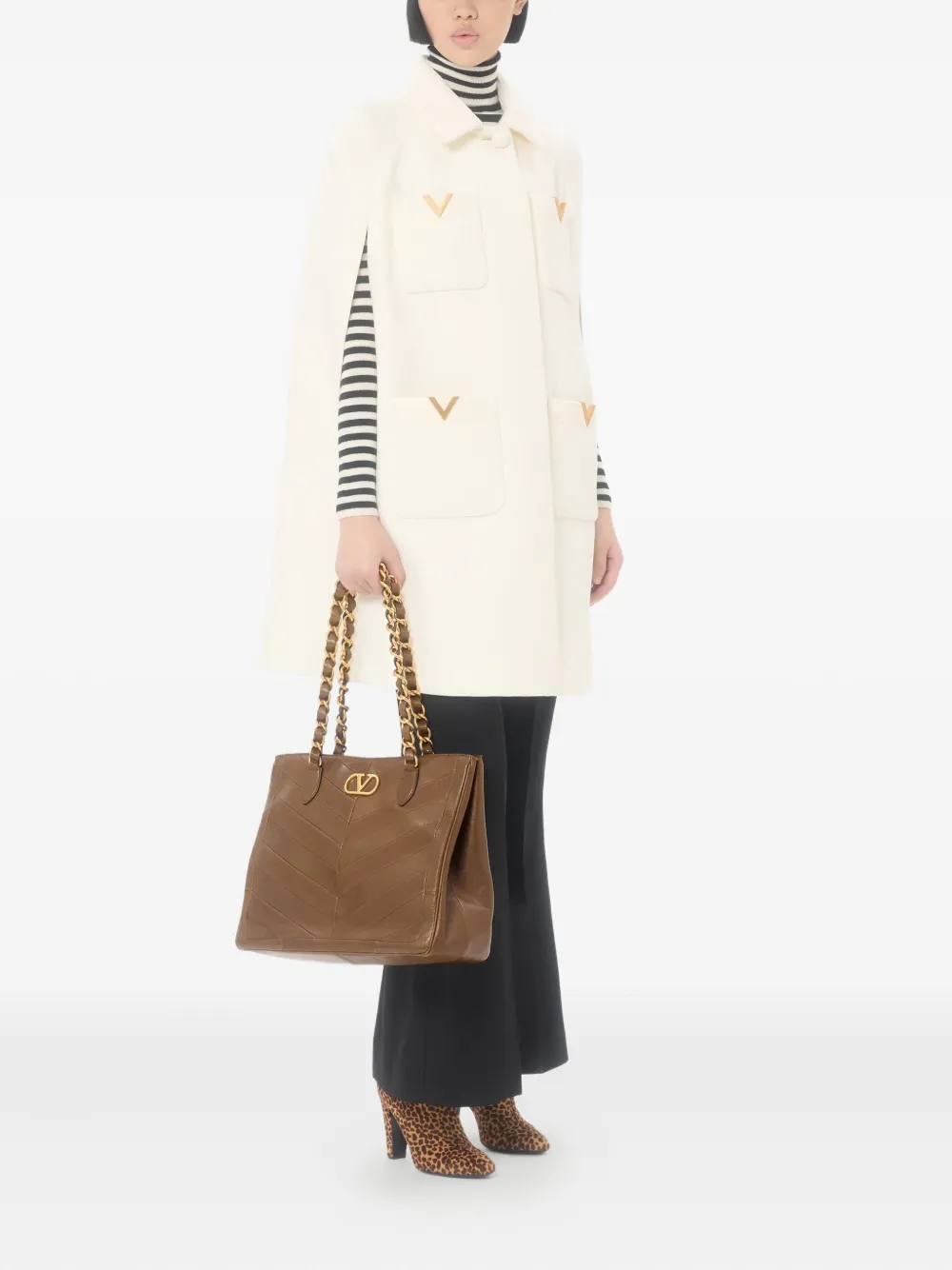 Valentino Garavani Laseine shopper - Bruin