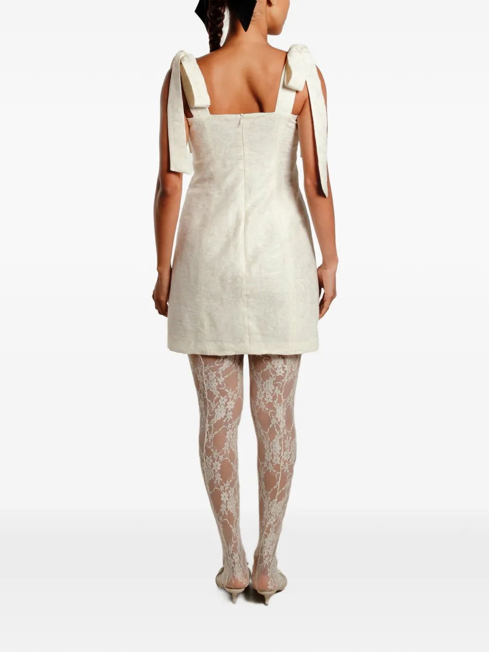 Isolda Santa Luzia mini-jurk met gestrikt bandje Wit