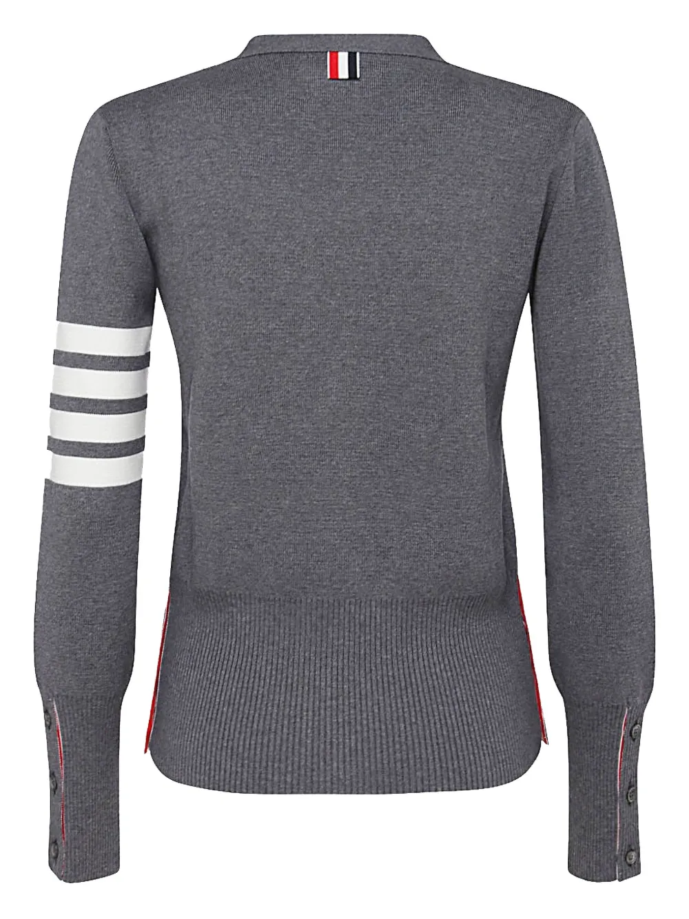 Thom Browne Stripe-detail Cardigan In Gray