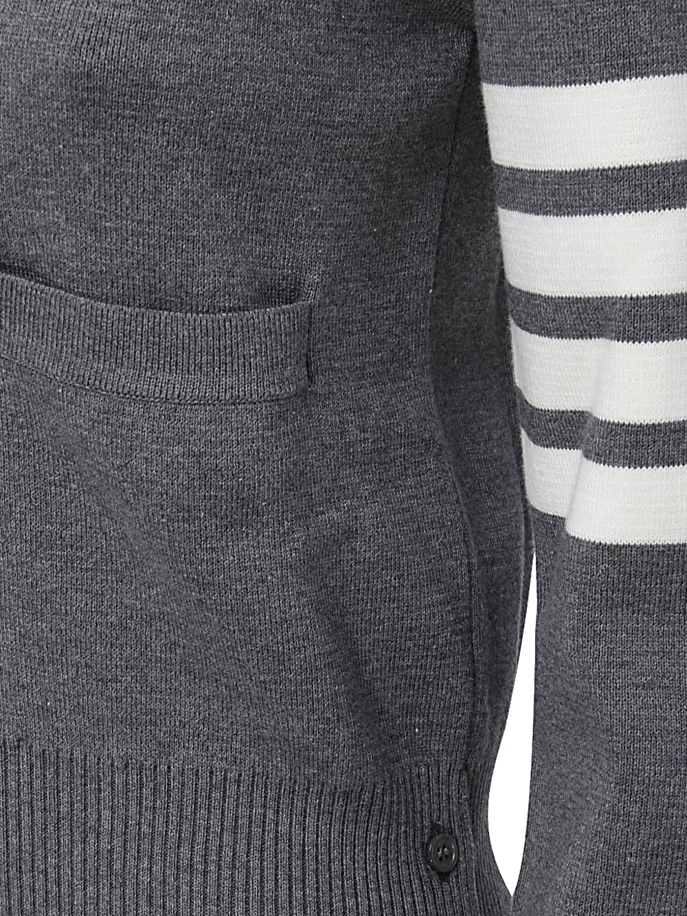 Thom Browne Stripe-detail Cardigan In Gray