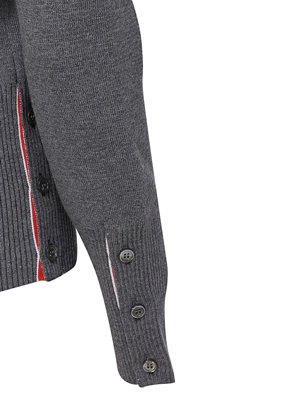Thom Browne Stripe-detail Cardigan In Gray