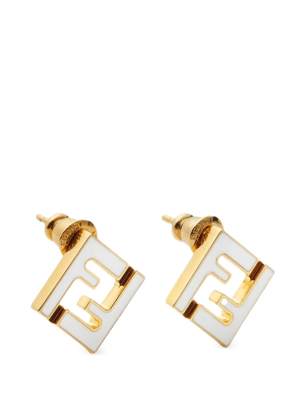 FENDI ff motif stud earrings - Oro