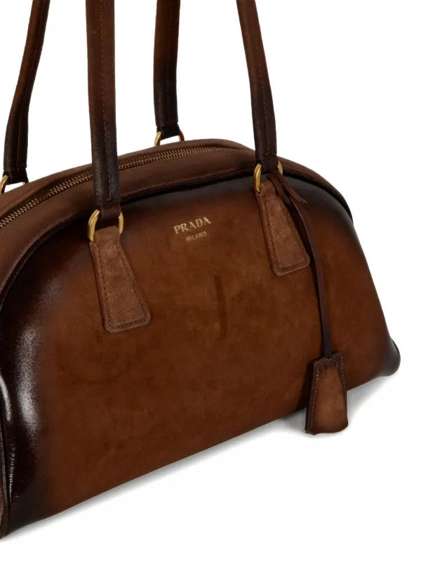 Prada Bowling Shoulder Bag | Brown | FARFETCH UK