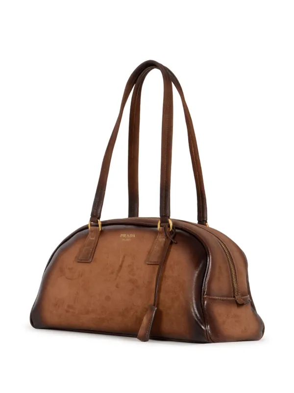 Prada Bowling Shoulder Bag | Brown | FARFETCH UK