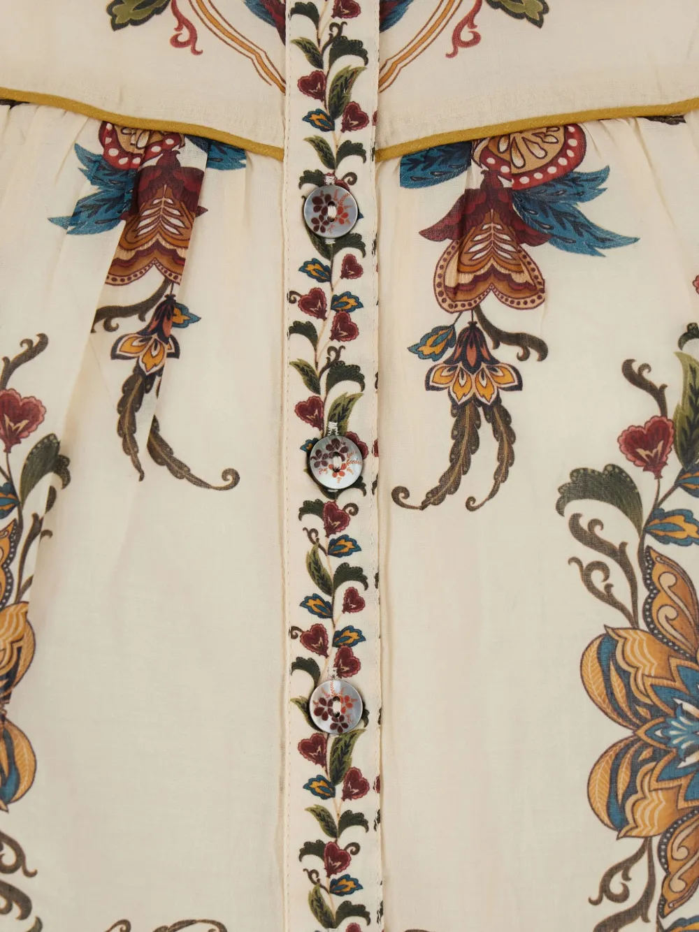 Farm Rio Classic-collar Floral-patterned Shirt In Brown