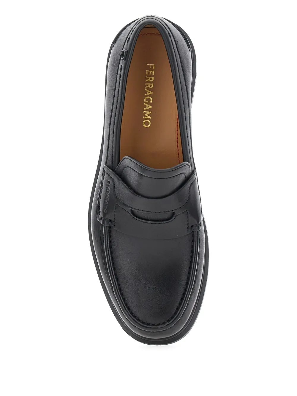 Ferragamo Loafers met amandelvormige neus Zwart