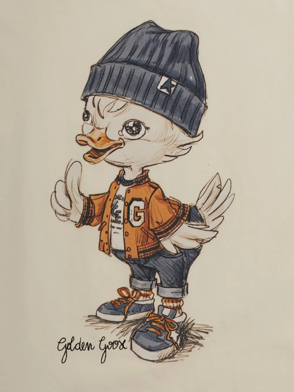 Golden Goose Kids T-shirt met stripprint Beige