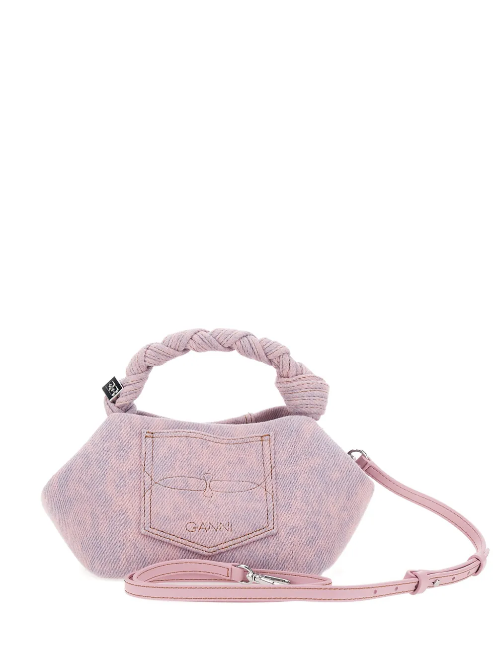 GANNI mini Bou denim tote bag - Rosa