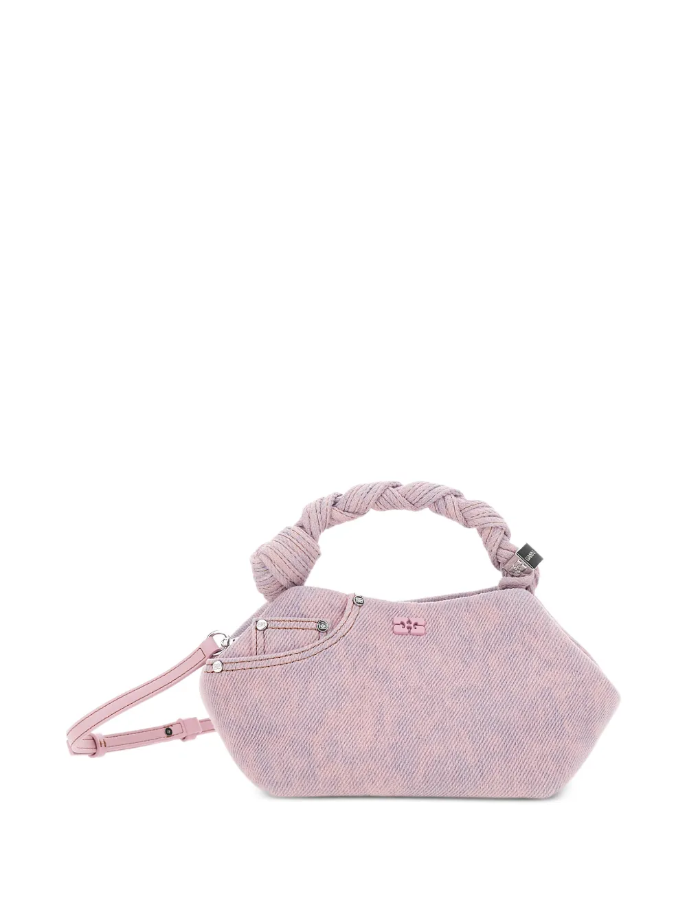 GANNI mini Bou denim tote bag - Rosa