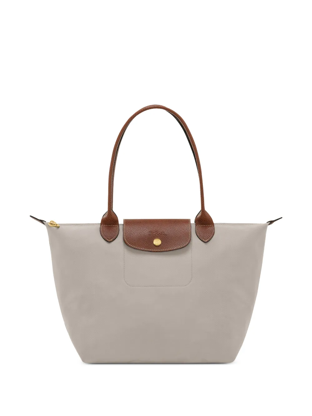 Longchamp Le Pliage Original leather-trim tote bag - Grigio