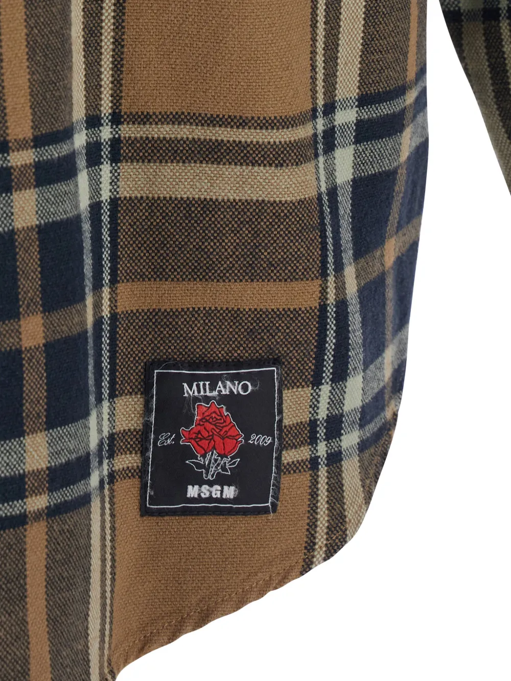 MSGM Overhemd met logopatch Bruin